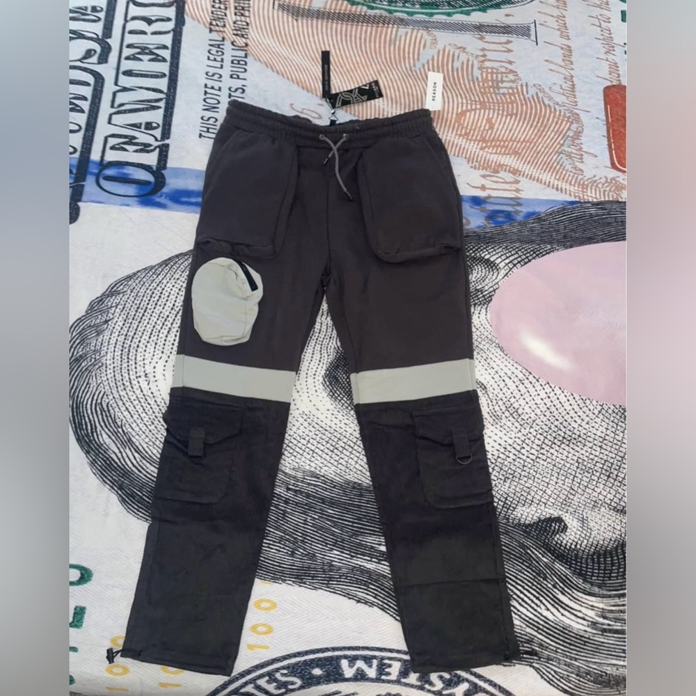 Reason Black/Grey Utility Cargo Pant